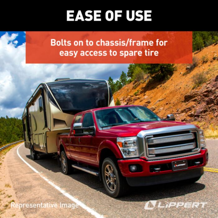 Spare Tire Winch with Offset Cable